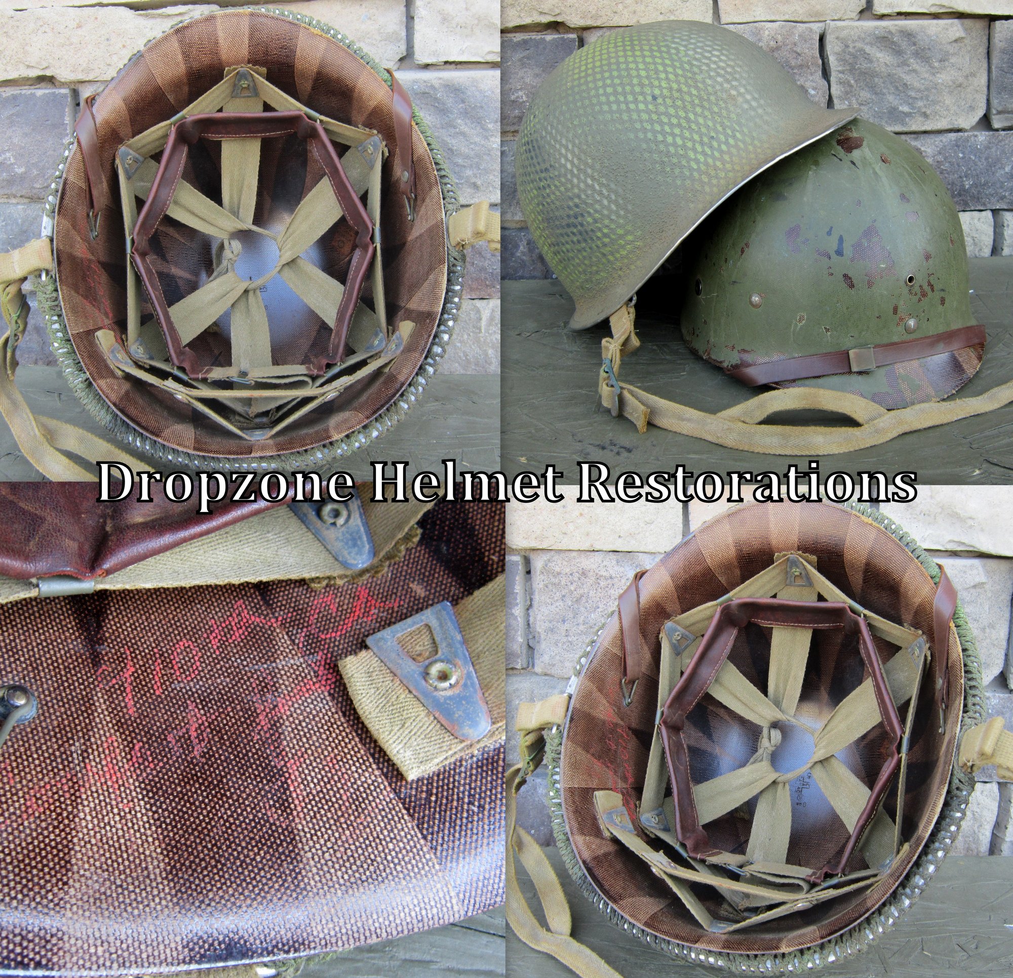 WWII M1 Fixed bale 517th PRCT Airborne Helmet & Liner Shrimp